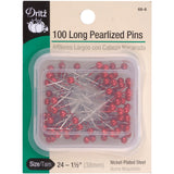 Dritz 11/2 Long, 100 Count, Red Pearlized Pins, 11/2Inch