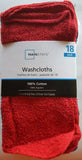 MAINSTAYS 18 Pack Assorted Cotton Terry Thin Washcloths Rags (RNWYB)
