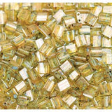 Picasso Saffron Transp Miyuki Tila Beads 7.2gm 2 Hole Seed Bead 5x5mm