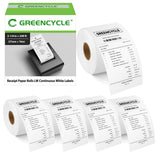 GREENCYCLE 5 Roll Compatible for Dymo 30270 2-1/4 x 250 Cash Register POS Receipt Paper Rolls LW Continuous White Labels Used f