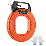 VEVOR Fish Tape, 240-foot, 1/8-inch, Steel Wire Puller with Optimized Housing and Handle, Easy-to-Use Cable Puller Tool, Flexibl