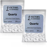 Victory Glassworks Clear Quartz Balls (6mm Pack of 40), Optical Grade Fused Silica Glass Spheres for Jewelry Making, Crafts, Boi