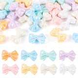 FASHEWELRY 27Pcs Acrylic Bow Bead AB Color Plated Cute Bowknot Beads Kawaii Aesthetic Beads Bow Focal Beads for Beadable Pens Ke