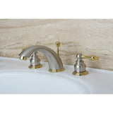 Kingston Brass Kb979Al Victorian Widespread Bathroom Faucet, 8-Inch Adjustable Center, Brushed Nickel/Polished Brass