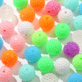 BERMRO 20mm Rhinestone Beads Shine Disco Ball Beads Easter Chunky Bubblegum Beads Crystal Round Beads for Pen Bag Chain Jewelry 