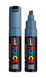 posca uni PC-8K Water-Based Paint Markers, Broad Tip (8mm), Slate Grey, 2 Count