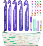 Weabetfu 5 Large Crochet Hook,25mm 20mm 18mm 15mm 12mm Size Crochet Hook, Large Crochet Hook for Chunky Yarn,24PCS Big Crochet H