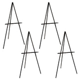 U.S. Art Supply 64 Black Wooden Easel Stand (4 Pack) - Adjustable A-Frame Tripod for Painting, Drawing & Signs - Lightweight Eas