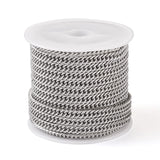 Pandahall 16.4 Feet 304 Stainless Steel Curb Chains 3.8x1.5mm Unwelded Metal Jewelry Chains Link with Spool for DIY Necklace Bra