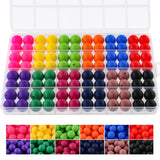 HHCFAST 96Pcs 15mm Silicone Beads Multicolor for Keychain Making, Round Silicone Beads for Pens and Bracelet Making(Multicolor C