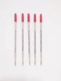 Red Screw Type Refills, Suitable for Mostly Twist Mechanism Indian ballpens, (Pack of 5) 0.6 mm fine Point,Smooth Writing,Before