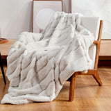 Cozy Bliss Faux Fur Throw Blanket for Couch, Cozy Soft Plush Thick Winter Blanket for Sofa Bedroom Living Room, 50 * 60 Inches B