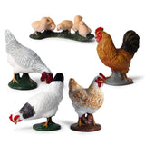 Farm Animals Figurines, 5 Piece Simulated Farm Chicken Animal Toy Statue Realistic Chicken Farm Animals Figurines Cake Topper To