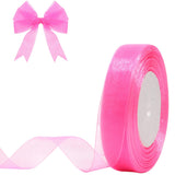 Hiswan 3/4 inch Sheer Organza Ribbon 50 Yards Chiffon Ribbon for Gift Wrapping Christmas Halloween Decoration Wedding Bouquet Cr