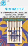Schmetz Gold Titanium Embroidery Machine Needle Size 11/75 5ct