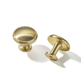 Dosoye 5 Pack Brushed Brass Cabinet Knobs Drawer Knob Kitchen Hardware - Single Hole Brushed Gold Cabinet Knobs Kitchen Cabinet 