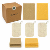 Natural Loofah Sponge, Kitchen Sponges, 11Pack Cellulose Sponges, Sisal