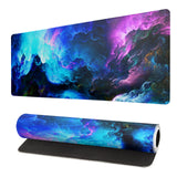 Dazzling Galaxy Gaming Mouse Pad 31.5x11.8 Inch Blue Purple Galaxy Nebula Universe Space Large Mousepad Non-Slip Rubber Base Sti