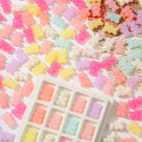BERMRO 200pcs Bear Beads Colorful Gummy Bear Color Acrylic Bear Beads Colorful Cute Bear Beadsy Bear for Necklace Bracelet Key C