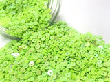 The Design Cart 4 mm Neon Green Circular Sequins Sitara for Embroidery, Embellishing Handbags, Apparels, Art Craft DIY Kit Pack