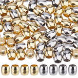 DICOSMETIC 80Pcs 2 Colors Barrel Spacer Beads 6mm Large Hole Beads Stainless Steel Column Loose Bead European Bead for Bracelets