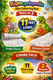 Rightcyclopedia Combo Pack of 2 Kids Colouring Paper Roll Jungle and Dinosaurs Theme 30cms x 350cms 11 Feet Extra Long Paper Kid
