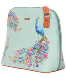Adisa Women Girls Floral Print Faux Leather Sling Bag Crossbody (Sea Green),Sea Green,,B09SVDKY5J