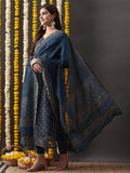 Gosriki Women'S Cotton Blend Straight Printed Kurta With Pant & Dupatta (Kabala Blue-Gs_Xl_Blue_X-Large),Blue,,B0CP78NRYJ