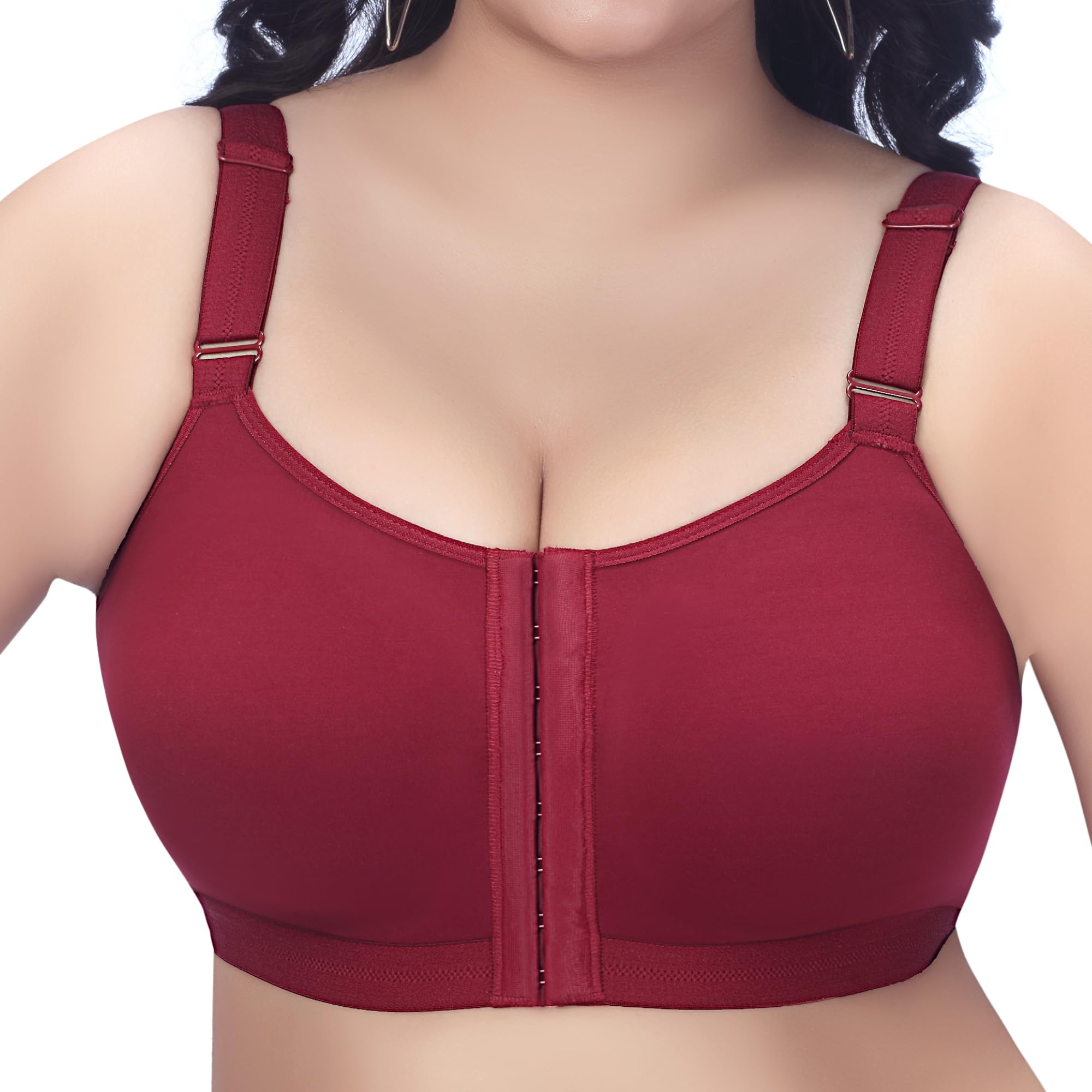 Trylo Riza Front Open-Burgandy-34-C-Cup,BURGANDY,34,B0CJF9XN39
