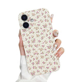Faneiy for iPhone 16 Case Cute Flower Aesthetic Women Girly Fashion Protective Phone Case Floral Pink Red