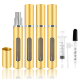 Kewjug 4 Pack Refillable Mini Perfume Atomizer Bottle,Portable Separate Bottles,Travel and Outings Spray Boxes Dispensers 5ml/0.