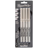 Speedball Elegant Writer Calligraphy 4 Marker Set, Black, 2.0 mm, 2.5 mm & 3.0 mm Chisel Nib Tip Pens for Drawing, Journaling, a