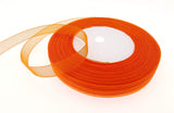 Dxeud Sheer Organza Ribbon (Tangerine, 1/2 x 50 Yards)