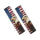Forchrinse US Flag Eagle Car Seat Belt Cover for Independence Day Soft Shoulder Strap Pads Cover,Safety Belt Strap Shoulder Pad 