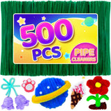 Eppingwin 500pcs Pipe Cleaners, Christmas Green Pipe Cleaners Craft Supplies,Chenille Stems for DIY Arts Crafts Project(Christma