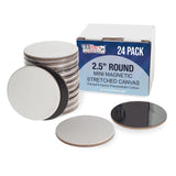 U.S. Art Supply Mini Magnetic Canvas Panels, 24 Pack, 2.5 Inch Round, Primed 8 Ounce Heavyweight Cotton, Small Canvases for Pain