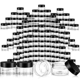 Lanties 200 Pcs Empty Bulk Plastic Container Jars with Lid Leak Proof Round Plastic Jars Small Cosmetic Travel Containers for St