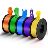 Haosegd 3D Printer Filament PLA 1.75mm 3-D Printing Materials 5 Colors Bundle Print Filimate 1.75 mm Orange Green Blue Yellow Pu