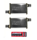 Flowmaster 71236 FlowFX Muffler - 409S 2.5 Offset In / 2.50 Out Moderate Sound (2 Pack) w/Sticker by MAPerformance