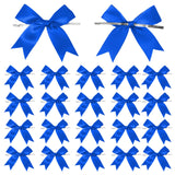50 Counts Royal Blue Twist Tie Bows 3.1 Pre-Tied Satin Ribbon Bow Decor Mini Twist Tie Bows for Gift Wrapping Treat Bags Cake Br