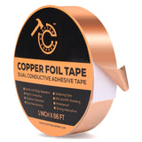 Conductive Pure Copper Tape Double Sided Adhesive Copper Foil Tape for Stained Glass, Guitars, EMI Shielding, Electric Connectio