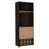 Fraktal Corner Bar Cabinet -Living Room -Dark Oak / Pine