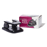 Charles Leonard 2Hole Paper Punch, 2.75 Inch Centers, 30 Sheet Capacity, Black, (022)