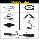 WNOEY Triceps Pull Down Attachment, Cable Machine Accessories for Home Gym (V Handle + Row Handle + Rotating Bar + Tricep Rope +