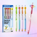 WRITECH Switch Gel Ink Pens: 0.5mm Black Ink Pen Retractable Silent and Clicky Soft Grip Fine Point Pen for Journaling Smooth Wr