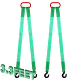 Maasechs 2 Pack Lifting Slings Straps with Hooks Web Slings Capacity Polyester Bridle Sling Heavy Duty Two Leg Lifting Straps fo