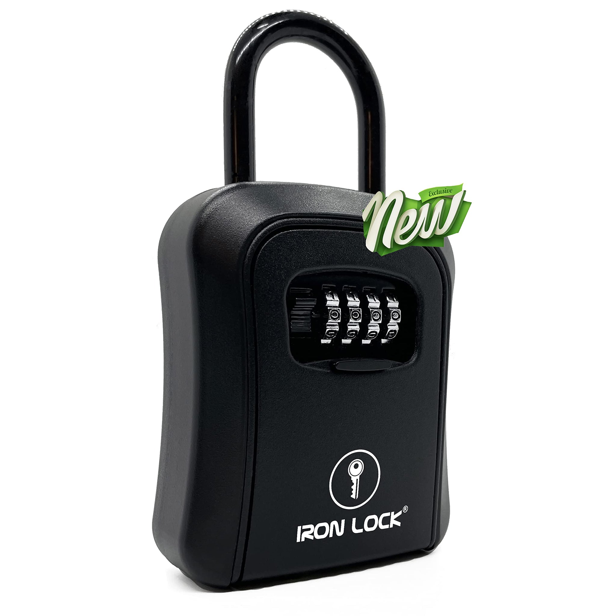 Iron Lock - Key Lock Box Portable And Wall Mounted With Removable Shackle Indoor Outdoor Waterproof 4 Digit Combination With Res