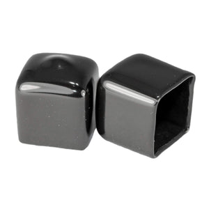 Prescott Plastics 1/2(12.7 mm) Outer Perimeter Flexible Plastic Hole Plugs, Square Black Metal Tubing End Caps, Strong Furniture