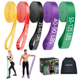AugKnot Resistance Bands for Working Out: 5-Levels Exercise Bands Set - Pull Up Assistance Elastic Silicone - Physical Therapy/T