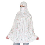 Jannyro Cotton Long Scarf Cum Mask Scarves Usable For Vehicle Driver | White Printed Design | Universal Size | For Girl & Women 